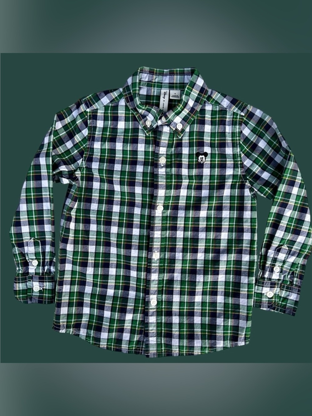 Disney Collection by Janie and Jack Boys Long Sleeve Plaid Shirt | 3T |Preowned